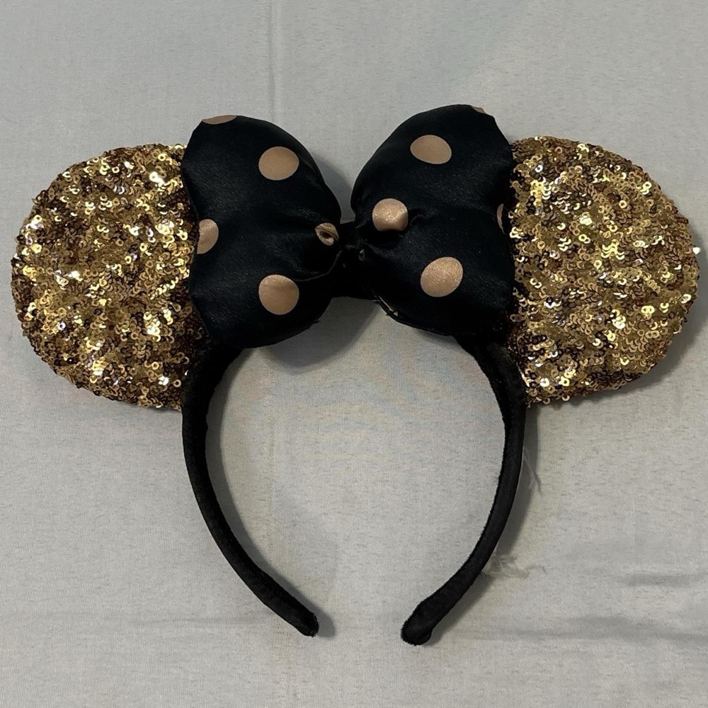 DISNEY PARKS GOLD POLKA DOT SEQUIN MINI EARS